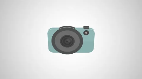 8k - 3d camera icon logo symbol Stock Footage 68659400