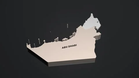 8K 3D Map of Abu Dhabi Capital (AD) Extruding from UAE Map Video stock 328463866