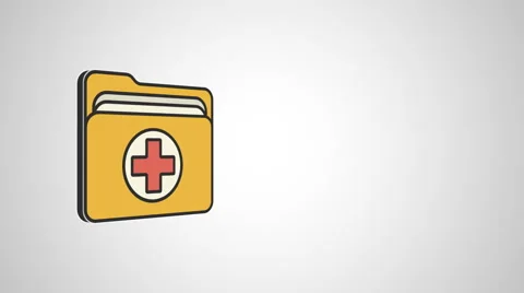 8k - 3D medical folder icon logo symbol Video stock 68656245