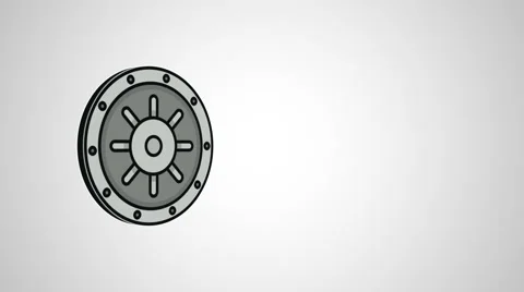 8k - 3D secure vault icon logo symbol Stock Footage 68648089