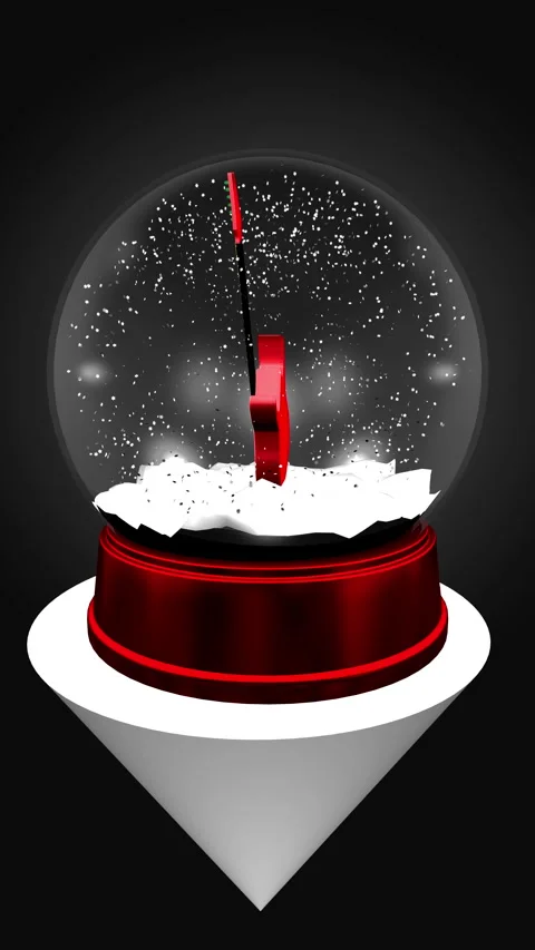 8k-3d, Snow Globe and Musical Instrument Guitar,Vertical  Loop Stock Footage 327387018