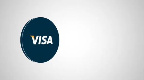 8k - 3D Visa icon logo symbol Stock Footage 68655324