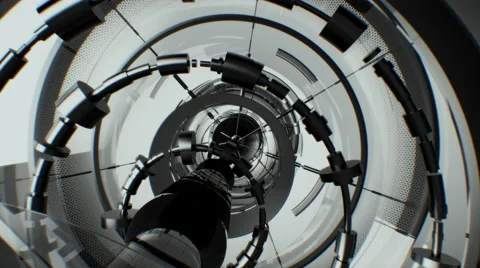 8k 4k tech backdrop background metal sci-fi structure or tower Vídeos de archivo 62887936