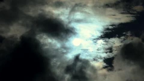 8K 59.94fps Epic Sky High Contrast Sun Behind Fast-Moving Overcast Stock Footage 322171429