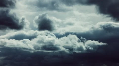 8K 59.94fps Time-Lapse: Dramatic Storm Clouds with Intense Contrast (UHD) Stock Footage 321737010
