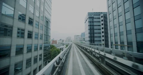 8K 60fps Moving Train In Tokyo, Japan day time 스톡 동영상 96093050
