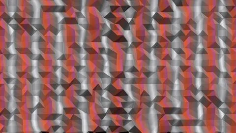 8K Abstract 3D Render with Striped Geometric Shapes Stock Illustration