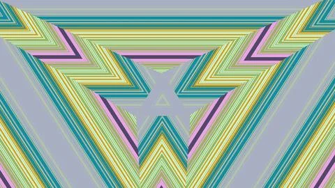 8K Abstract 3D Render with Striped Geometric Shapes Illustrazione stock