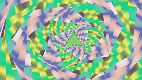 8K Abstract 3D Render with Striped Geometric Shapes Stock Illustration