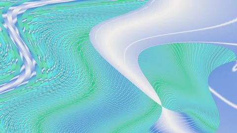 8K Abstract 3D Render with Striped Geometric Shapes Stock Illustration