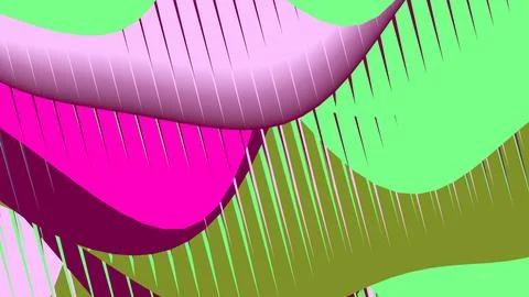 8K Abstract 3D Render with Striped Geometric Shapes Stock Illustration