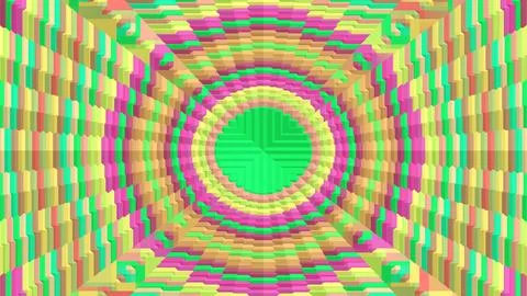 8K Abstract 3D Render with Striped Geometric Shapes Stock Illustration