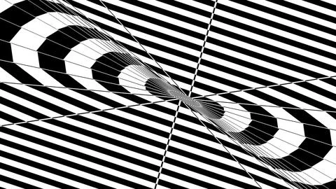 8K Abstract 3D Render with Striped Geometric Shapes Illustrazione stock