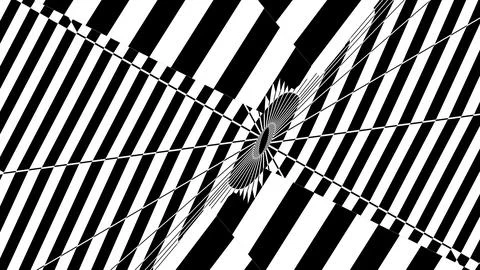 8K Abstract 3D Render with Striped Geometric Shapes Illustrazione stock