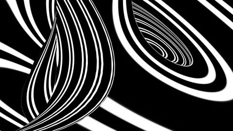 8K Abstract 3D Render with Striped Geometric Shapes Stock Illustration
