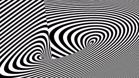 8K Abstract 3D Render with Striped Geometric Shapes Stock Illustration