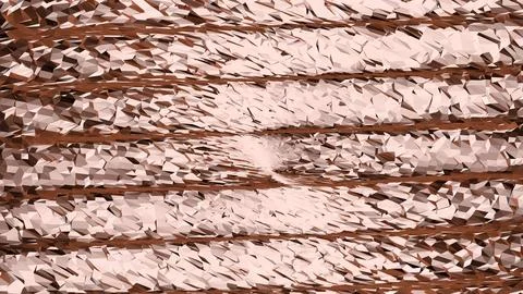 8K Abstract 3D Render with Striped Geometric Shapes Illustrazione stock