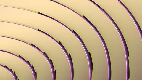 8K Abstract 3D Render with Striped Geometric Shapes Stock Illustration