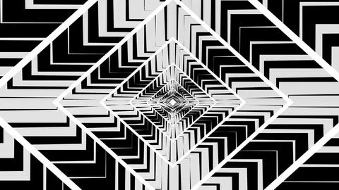 8K Abstract 3D Render with Striped Geometric Shapes Stock Illustration