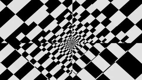 8K Abstract 3D Render with Striped Geometric Shapes Stock Illustration
