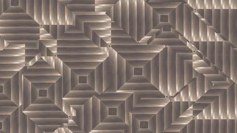8K Abstract 3D Render with Striped Geometric Shapes Illustrazione stock