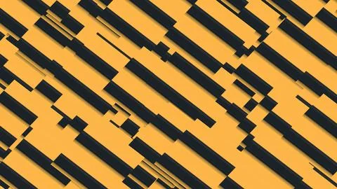 8K Abstract 3D Render with Striped Geometric Shapes Illustrazione stock
