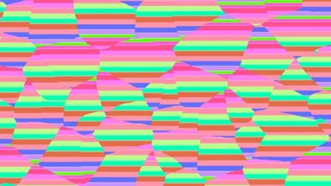 8K Abstract 3D Render with Striped Geometric Shapes Illustrazione stock