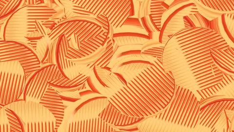 8K Abstract 3D Render with Striped Geometric Shapes Stock Illustration