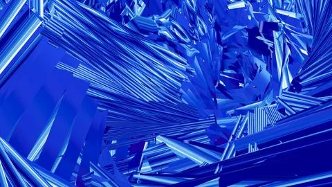8K Abstract 3D Render with Striped Geometric Shapes Stock Illustration
