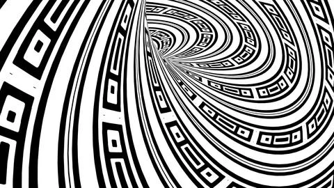 8K Abstract 3D Render with Striped Geometric Shapes Stock Illustration