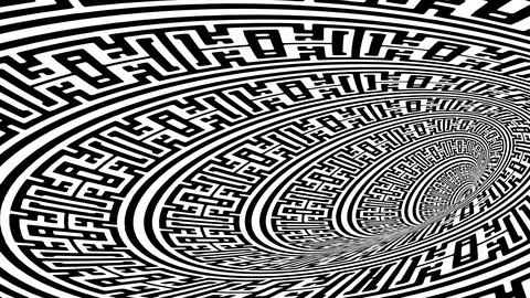 8K Abstract 3D Render with Striped Geometric Shapes Illustrazione stock