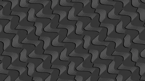 8K Abstract 3D Render with Striped Geometric Shapes Stock Illustration