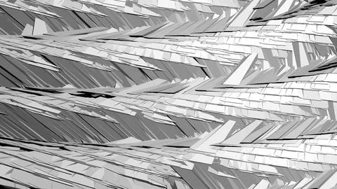 8K Abstract 3D Render with Striped Geometric Shapes Stock Illustration