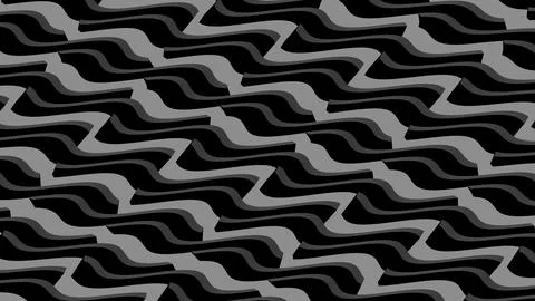 8K Abstract 3D Render with Striped Geometric Shapes Stock Illustration