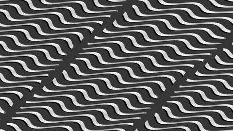 8K Abstract 3D Render with Striped Geometric Shapes Stock Illustration