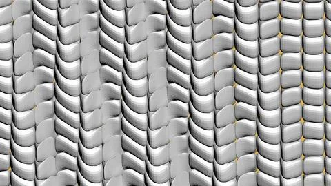 8K Abstract 3D Render with Striped Geometric Shapes Stock Illustration