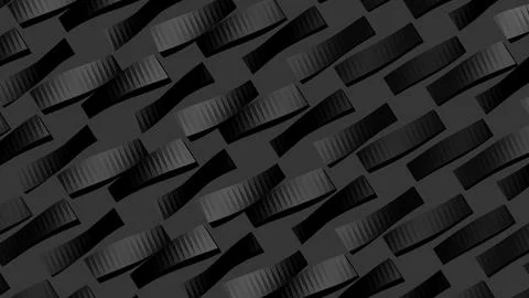 8K Abstract 3D Render with Striped Geometric Shapes Stock Illustration