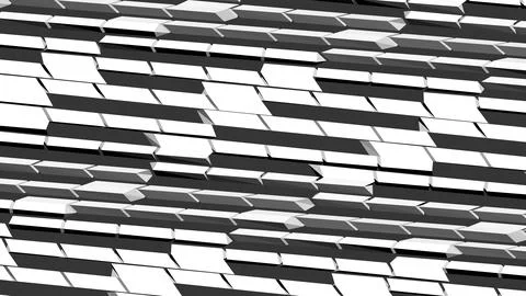 8K Abstract 3D Render with Striped Geometric Shapes Stock Illustration