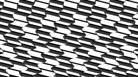 8K Abstract 3D Render with Striped Geometric Shapes Stock Illustration