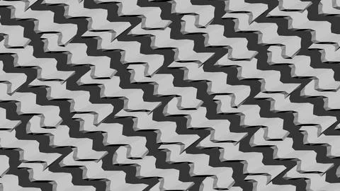 8K Abstract 3D Render with Striped Geometric Shapes Stock Illustration