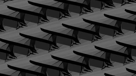 8K Abstract 3D Render with Striped Geometric Shapes Stock Illustration