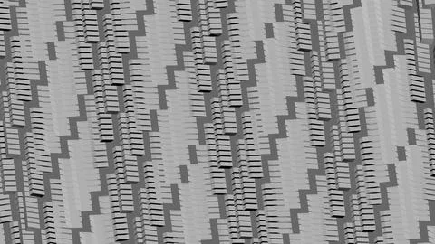 8K Abstract 3D Render with Striped Geometric Shapes Stock Illustration
