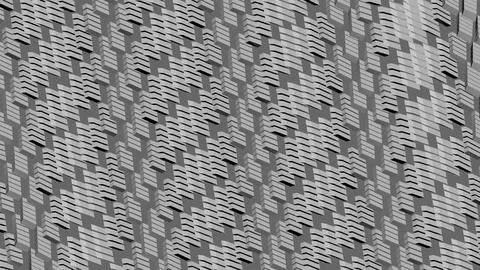 8K Abstract 3D Render with Striped Geometric Shapes Illustrazione stock