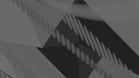 8K Abstract 3D Render with Striped Geometric Shapes Stock Illustration
