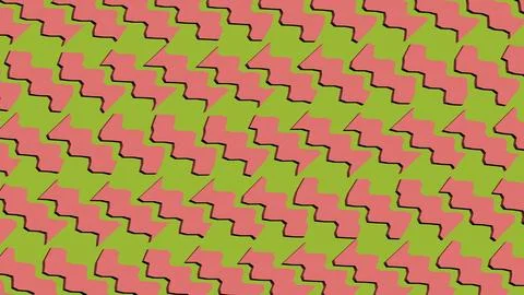 8K Abstract 3D Render with Striped Geometric Shapes Illustrazione stock