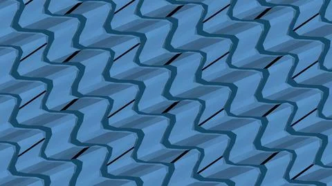 8K Abstract 3D Render with Striped Geometric Shapes Stock Illustration