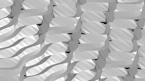 8K Abstract 3D Render with Striped Geometric Shapes Stock Illustration