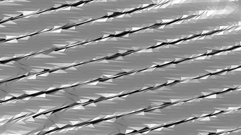8K Abstract 3D Render with Striped Geometric Shapes Stock Illustration