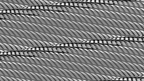 8K Abstract 3D Render with Striped Geometric Shapes Illustrazione stock