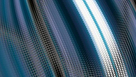 8K Abstract 3D Render with Striped Geometric Shapes Illustrazione stock